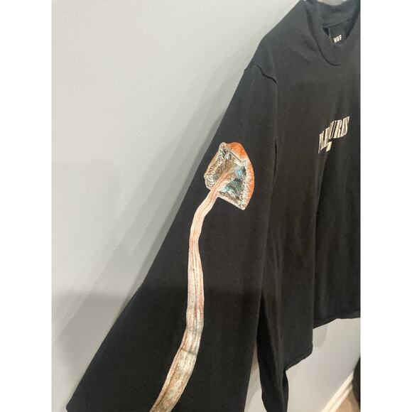 Huf x Pleasures Spore Long Sleeve Shirt Size S Streetwear Psilocybin Mushrooms - Picture 9 of 11